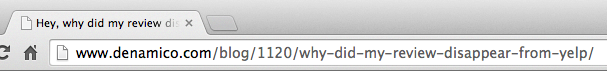 Title tags appear on browser tab Title tags appear on browser tab